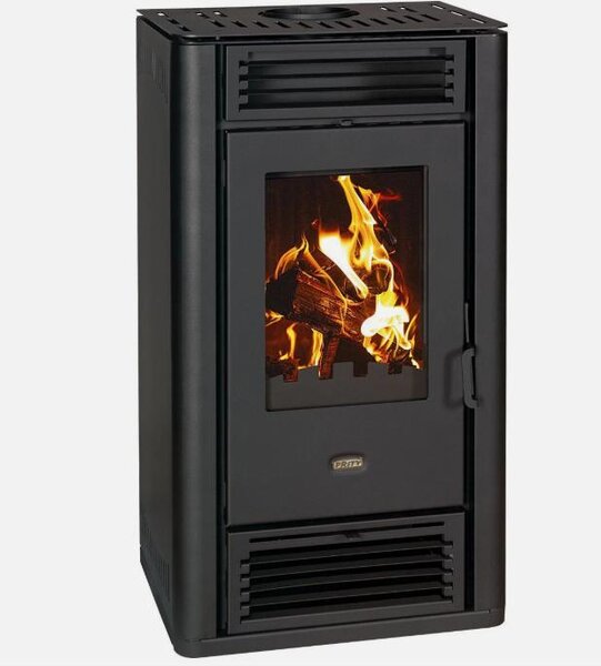 PRITY K3 GT D, Volně stojící kamna na dřevo s prosklením, 8,1 kW, Černá, Třída A+, Ø 150 mm