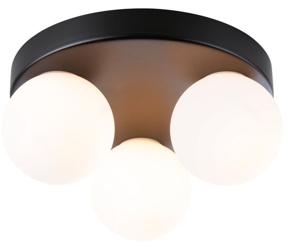 Paulmann 71069 Gove, koupelnové stropní svítidlo 3xG9 max. 20W, černá, průměr 22cm, IP44