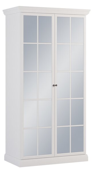 Zrcadlová šatní skříň 103 cm LUCARA - bílá