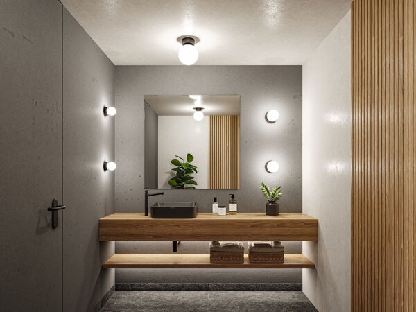 Paulmann 71072 Gove, koupelnové stropní svítidlo LED 9W 3000K, černá, průměr 17cm, IP44