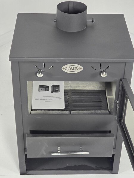 ZVEZDA 1 Eco, Volně stojící kamna na dřevo s prosklením, 6,9 kW, Ø 130 mm