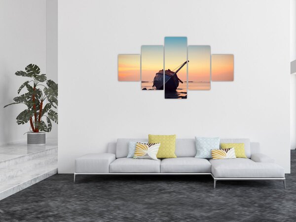 Obraz - Ztroskotaná loď (125x70 cm)