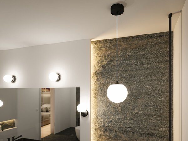 Paulmann 71073 Gove, koupelnové závěsné svítidlo LED 9W 3000K, černá, průměr 17cm, IP44