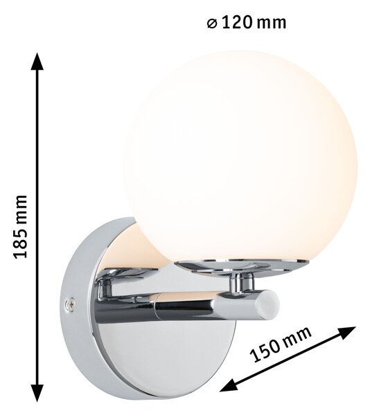 Paulmann 71074 Gove, koupelnové nástěnné svítidlo LED 5W 3000K, černá, průměr 12cm, IP44