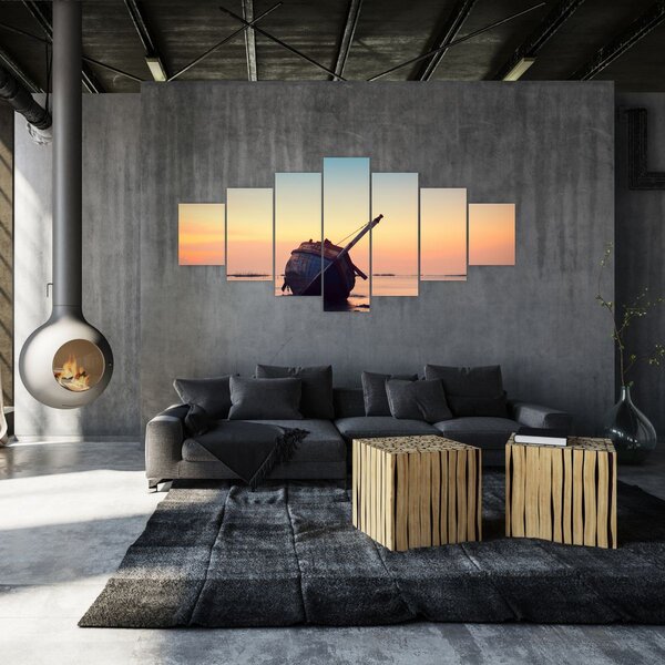 Obraz - Ztroskotaná loď (210x100 cm)