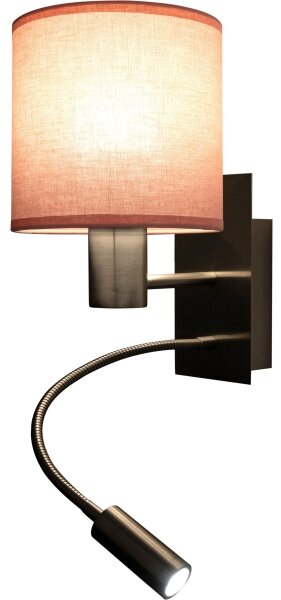 Brilagi - LED Flex. lampa BOBO 1xE27/25W/230V + LED/3W m. chrom/růžová