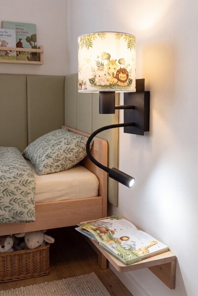 Brilagi - LED Flex. lampa BOBO 1xE27/25W/230V + LED/3W černá/bílá/zelená/džungle