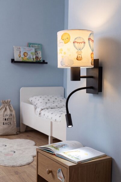 Brilagi - LED Flex. lampa BOBO 1xE27/25W/230V + LED/3W černá/bílá/zvířátka