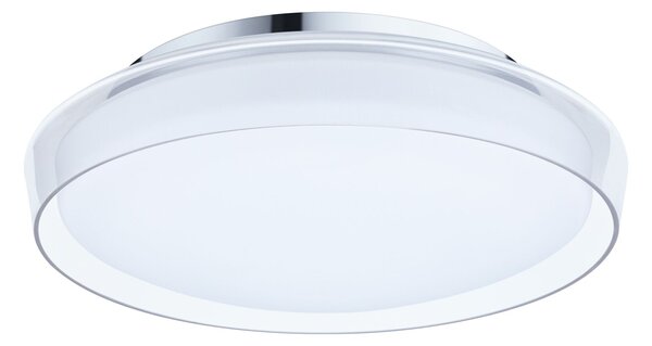 Paulmann 71075 Luena, koupelnové stropní svítidlo LED 16,5W 3000K, sklo/chrom, průměr 35cm, IP44