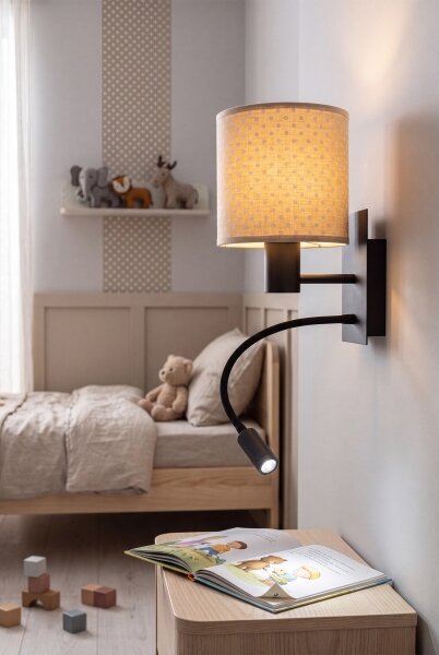 Brilagi - LED Flex. lampa BOBO 1xE27/25W/230V + LED/3W černá/béžová/puntíky