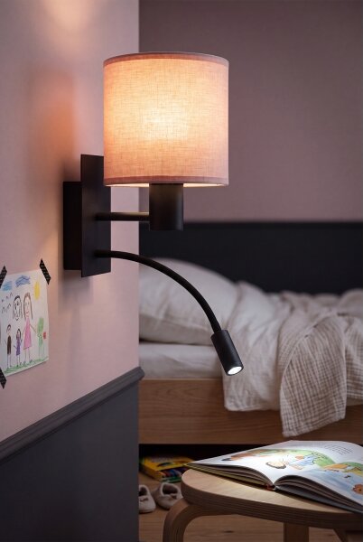 Brilagi - LED Flex. lampa BOBO 1xE27/25W/230V + LED/3W černá/růžová