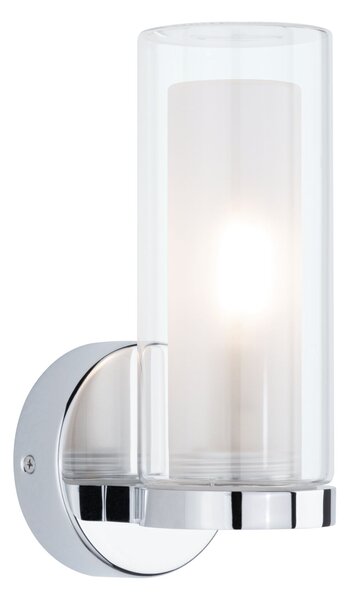 Paulmann 71076 Luena, koupelnové nástěnné svítidlo 1xE14 max.20W, sklo/chrom, výška 22cm, IP44