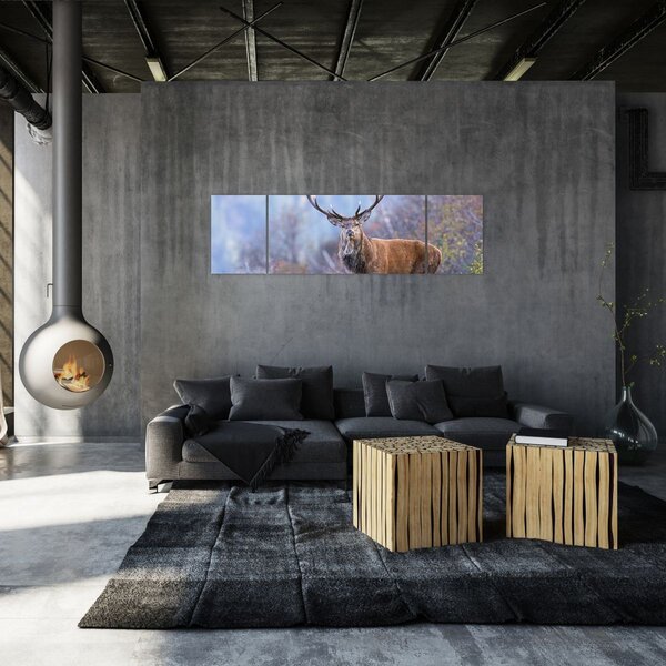 Obraz - Jelen v krajině (170x50 cm)