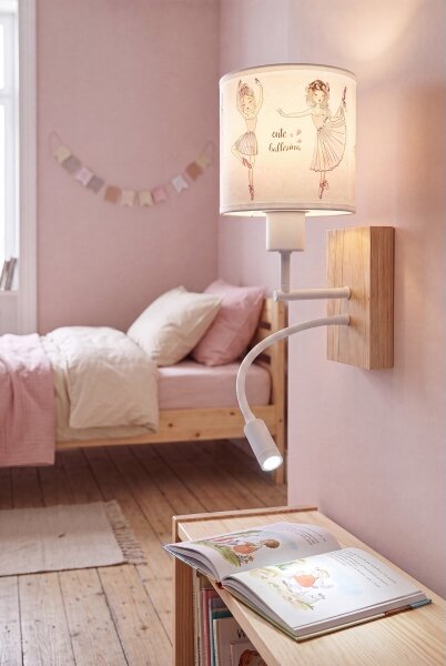 Brilagi - LED Flex. lampa BOBO WOOD 1xE27/25W/230V + LED/3W dub/bílá/růžová/bal