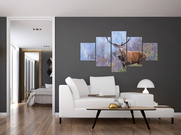 Obraz - Jelen v krajině (125x70 cm)