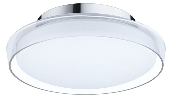 Paulmann 71078 Luena, koupelnové stropní svítidlo LED 11,5W 3000K, sklo/chrom, průměr 25cm, IP44
