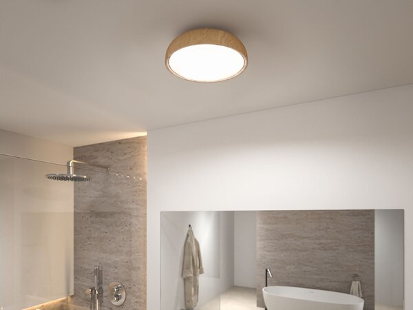Paulmann 71083 Oka, koupelnové stropní svítidlo LED 24W White Switch, vzhled dřeva, průměr 36cm, IP44