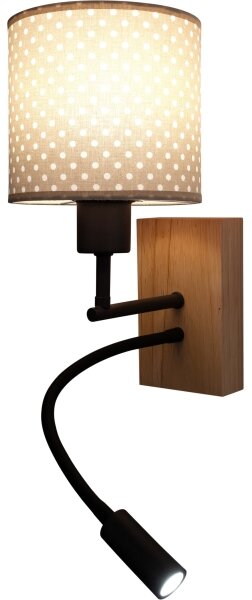 Brilagi - LED Flex. lampa BOBO WOOD 1xE27/25W/230V + LED/3W dub/černá/béž./punt