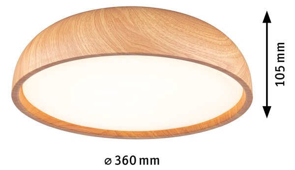 Paulmann 71083 Oka, koupelnové stropní svítidlo LED 24W White Switch, vzhled dřeva, průměr 36cm, IP44