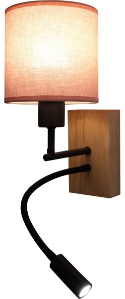 Brilagi - LED Flex. lampa BOBO WOOD 1xE27/25W/230V + LED/3W dub/černá/růžová