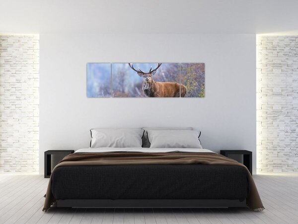 Obraz - Jelen v krajině (170x50 cm)