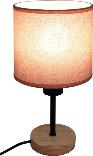 Brilagi - Stolní lampa BOBO WOOD 1xE27/25W/230V dub/černá/růžová