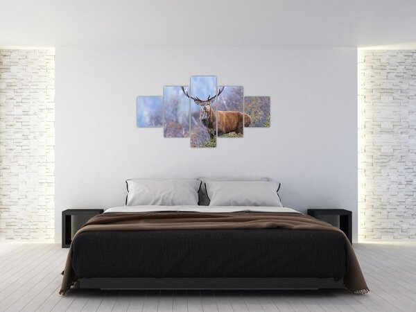 Obraz - Jelen v krajině (125x70 cm)