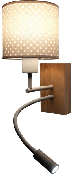 Brilagi - LED Flex. lampa BOBO WOOD 1xE27/25W/230V + LED/3W dub/bílá/béž./punt