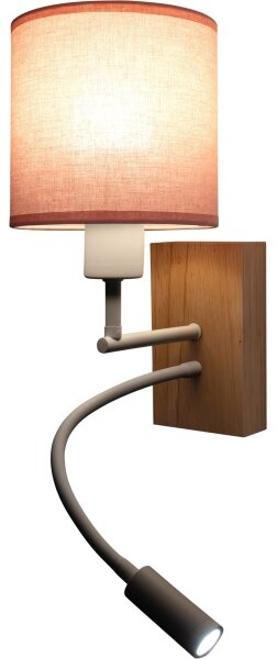 Brilagi - LED Flex. lampa BOBO WOOD 1xE27/25W/230V + LED/3W dub/bílá/růžová