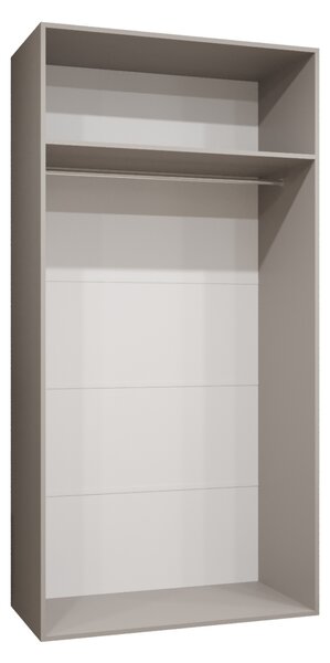 Zrcadlová šatní skříň CAITIR 2 100 cm - černá / černý úchyt