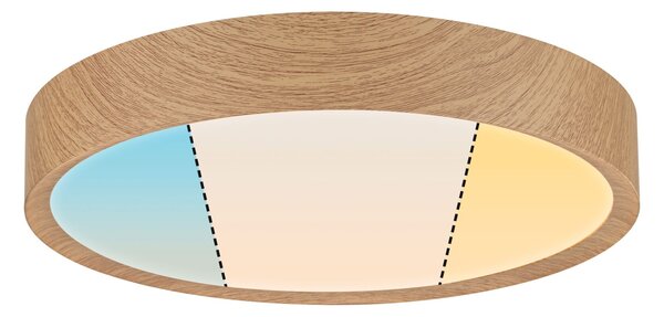 Paulmann 71085 Tega, koupelnové stropní svítidlo LED 22,5W White Switch, vzhled dřeva, průměr 33,4cm, IP44