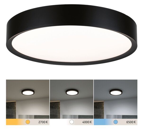 Paulmann 71086 Tega, koupelnové stropní svítidlo LED 22,5W White Switch, černá, průměr 33,4cm, IP44