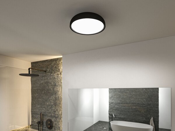 Paulmann 71084 Oka, koupelnové stropní svítidlo LED 24W White Switch, černá, průměr 36cm, IP44