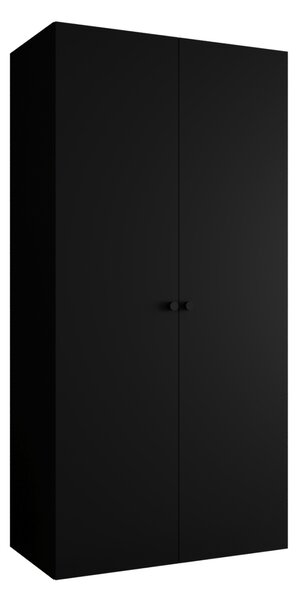 Elegantní šatní skříň CAITIR 1 100 cm - černá / černé úchyty