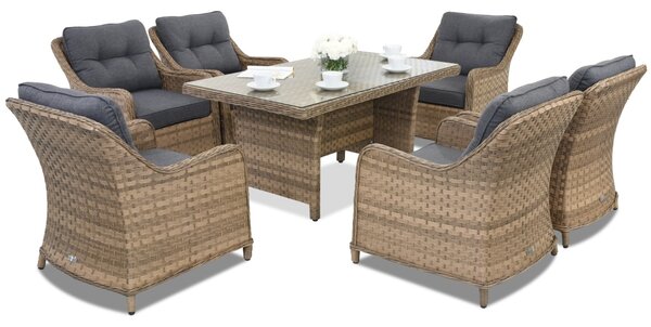 Zahradní nábytek v technorattanu Toledo Premium 6 Garden Point cappuccino