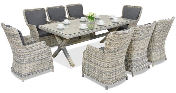 Zahradní jídelní set z technoratanu London pro 8 osob Garden Point antracit