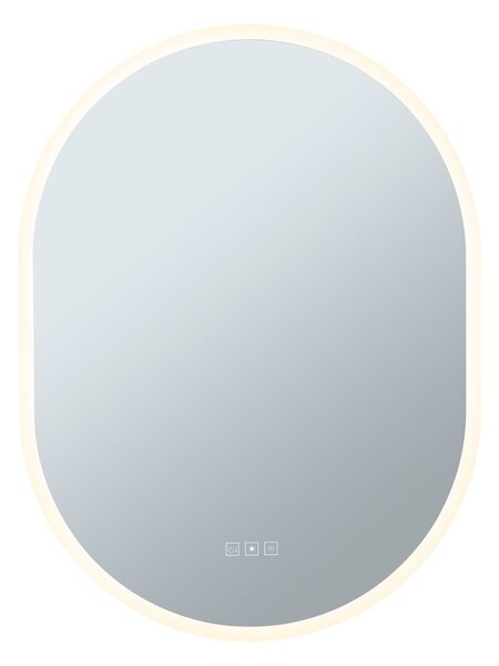 Paulmann 71087 Mirra, stmívatelné oválné zrcadlo s osvětlením a funkcí odmlžení 22W LED White Switch, 60x80cm, IP44