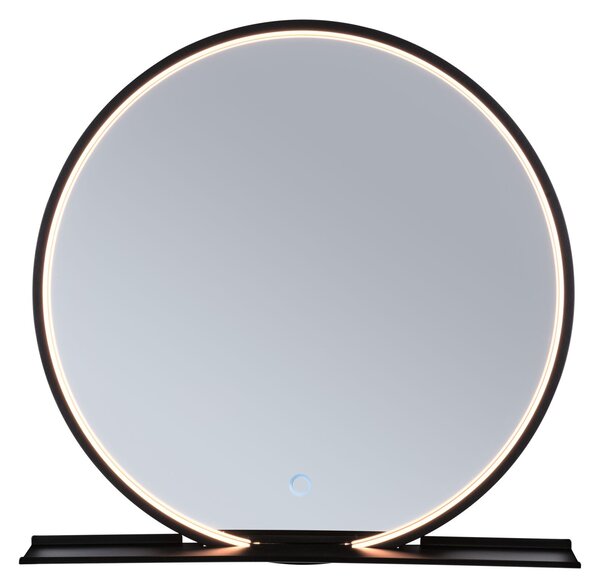 Paulmann 71090 Miro, kulaté zrcadlo s osvětlením a s policí, 10,5W LED Tunable White, černá, průměr 50cm, IP44