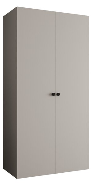 Elegantní šatní skříň CAITIR 1 100 cm - kašmír / černé úchyty