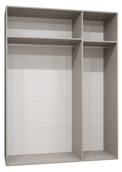 Zrcadlová šatní skříň CAITIR 2 150 cm - černá / černé úchyty