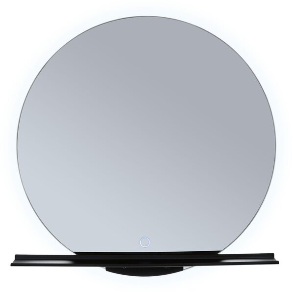 Paulmann 71091 Miro, kulaté zrcadlo s podsvícením a s policí, 11W LED Tunable White, černá, průměr 50cm, IP44