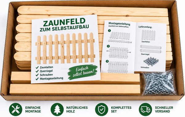 Plotový panel 80 x 200 cm ze sibiřského modřínu – sada k vlastní montáži