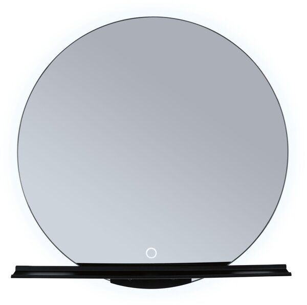Paulmann 71091 Miro, kulaté zrcadlo s podsvícením a s policí, 11W LED Tunable White, černá, průměr 50cm, IP44