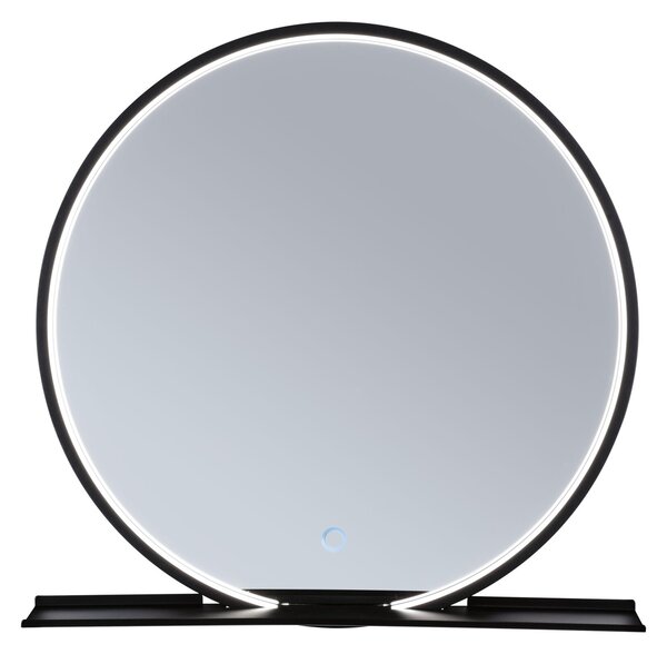 Paulmann 71090 Miro, kulaté zrcadlo s osvětlením a s policí, 10,5W LED Tunable White, černá, průměr 50cm, IP44