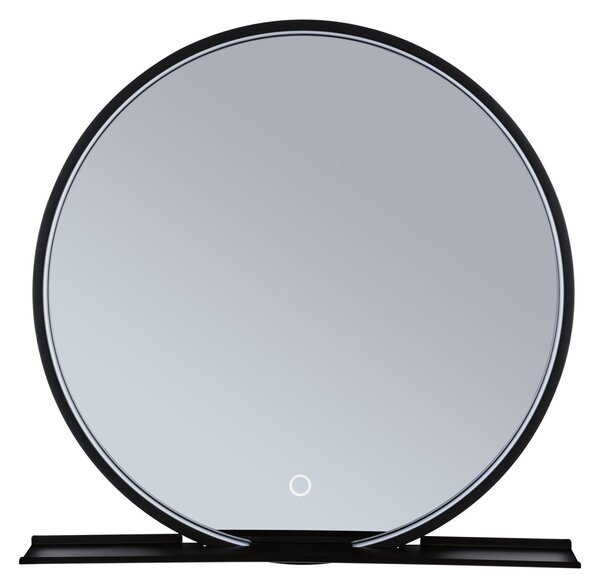 Paulmann 71090 Miro, kulaté zrcadlo s osvětlením a s policí, 10,5W LED Tunable White, černá, průměr 50cm, IP44