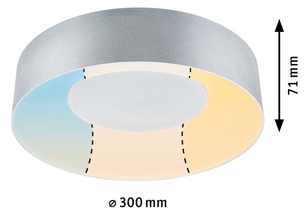 Paulmann 71094 Casca, koupelnové stropní svítidlo LED 16W White Switch, matný chrom, průměr 30cm, IP44