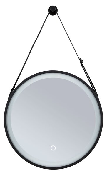 Paulmann 71092 Miro, kulaté zrcadlo s osvětlení a závěsem, 7,5W LED Tunable White, černá, průměr 40cm, IP44