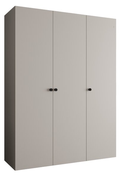 Elegantní šatní skříň CAITIR 1 150 cm - kašmír / černé úchyty