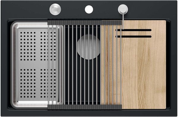 Quadron Marc dřez graniteq 75x49 cm černá HQM7650U7_FM_BS