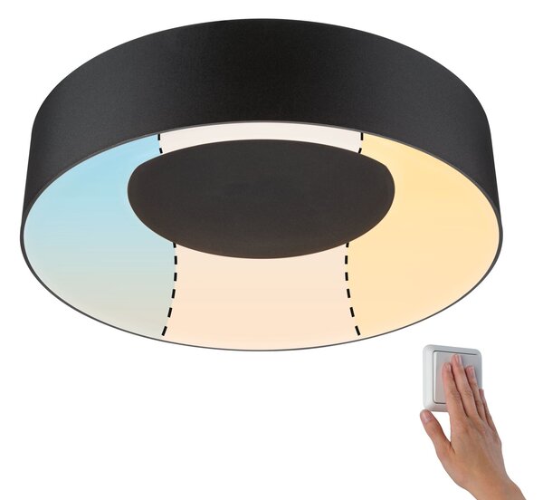 Paulmann 71096 Casca, koupelnové stropní svítidlo LED 16W White Switch, černá, průměr 30cm, IP44